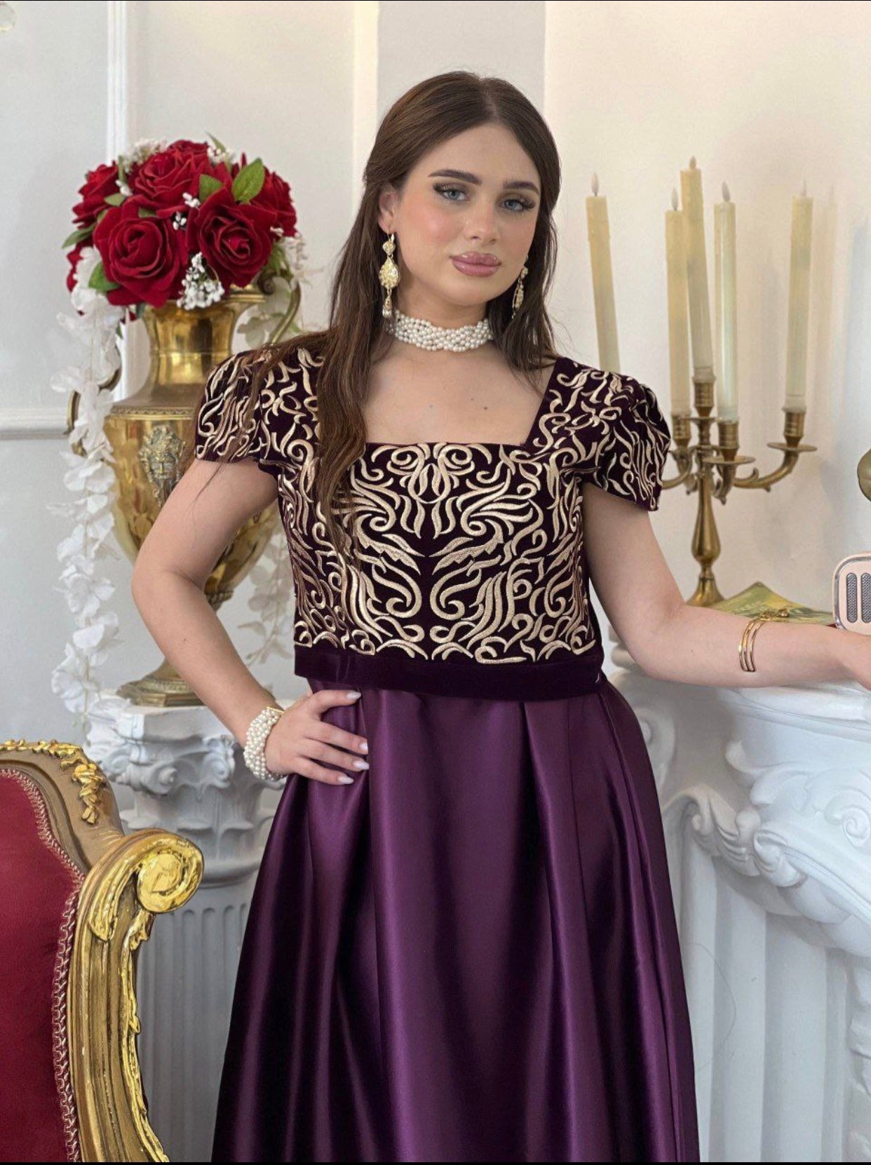فستان أنوثة راقية بلمسة ملكية" 👑✨